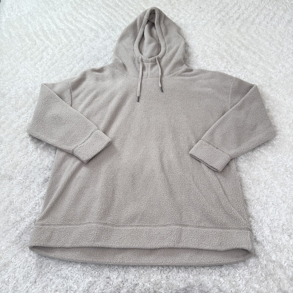 32 Degrees Heat Hoodie Mens 2XL Gray Sherpa Fleece Pullover Y2K Casual Street